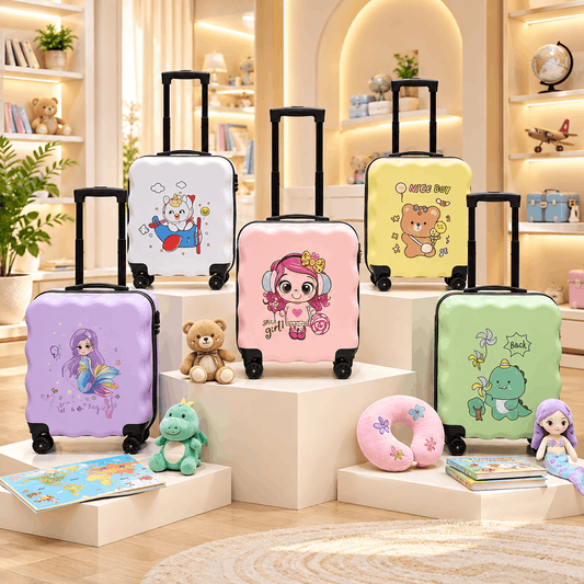 Kids Printed Hard-Shell Trolley Luggage