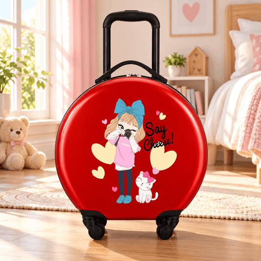 Kids Say Cheese Printed Hard-Shell Trolley Bag