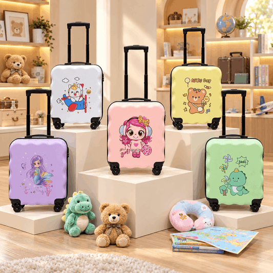 Kids Printed Hard-Shell Trolley Luggage