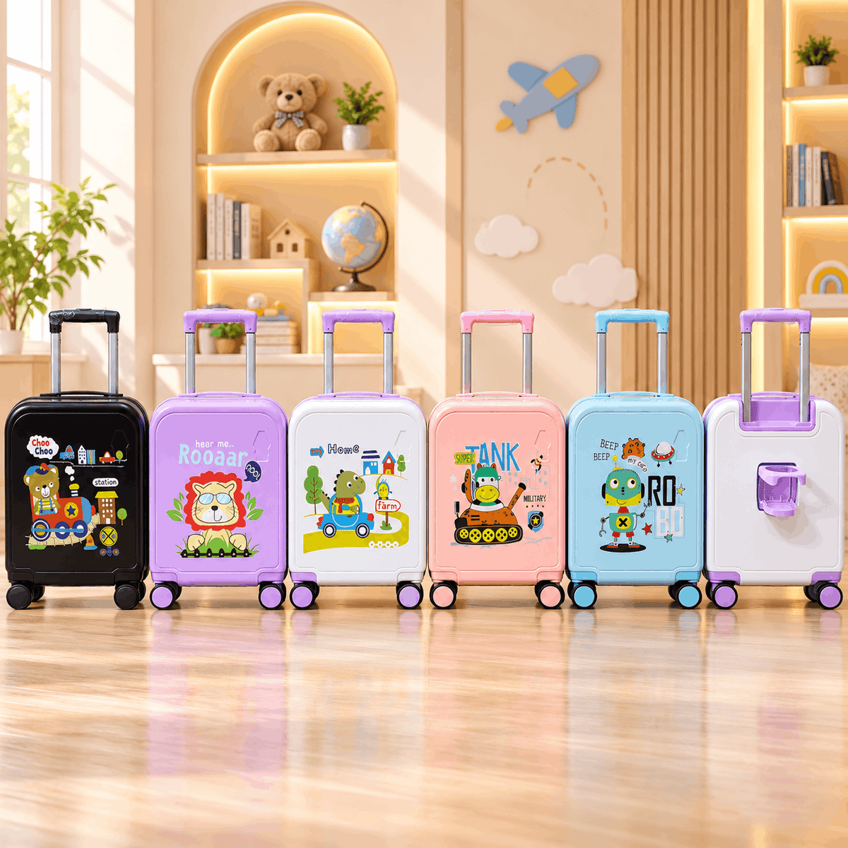 Kids Fun Print Hard-Shell Trolley Bag