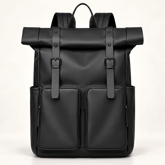 Premium Roll-Top Double Pocket Backpack