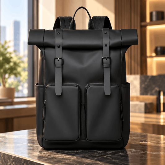 Premium Roll-Top Double Pocket Backpack
