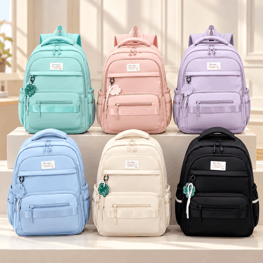 Pastel Multi-Compartment School Backpack