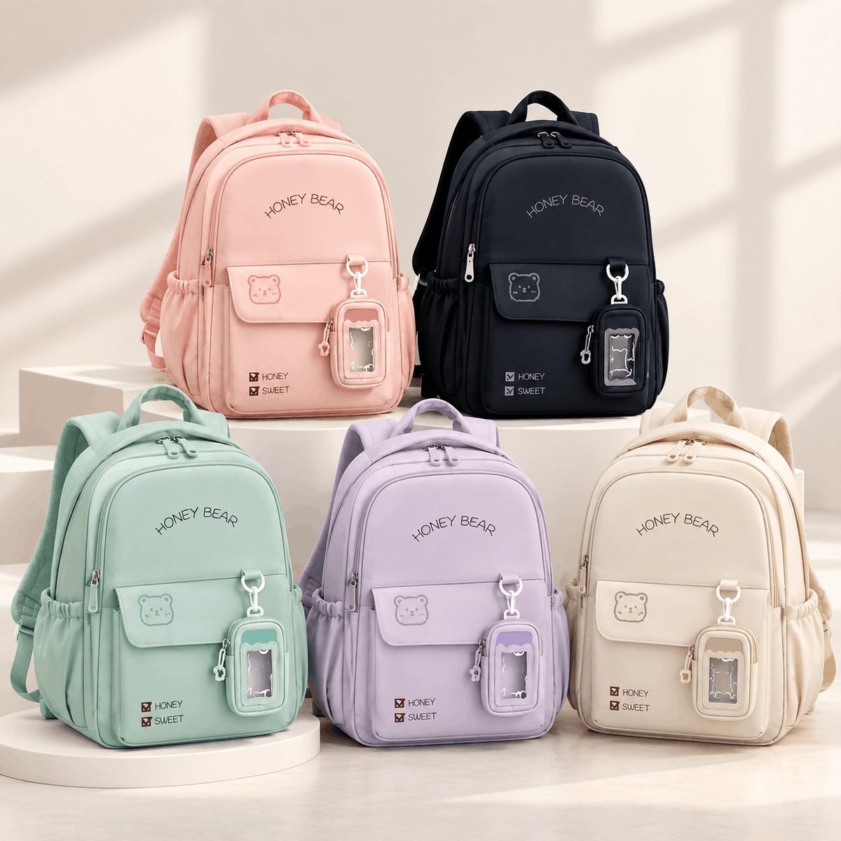 Honey Bear Multi-Color School Backpack