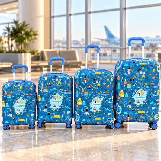Kids Printed Hard-Shell Trolley Suitcase