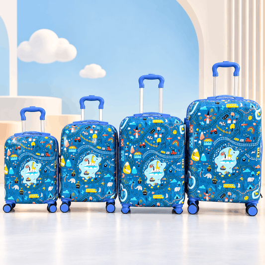 Kids Printed Hard-Shell Trolley Suitcase